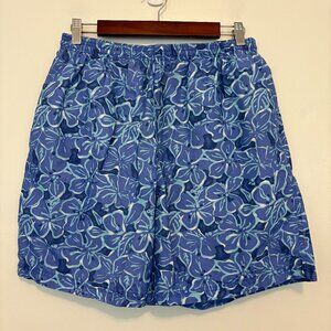 JG Hook Blue Floral Swimtrunks Mens Large Hawaiian